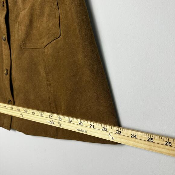 Abercrombie & Fitch Faux Suede Button Front Mini Skirt Brown Size Small - Picture 4 of 8